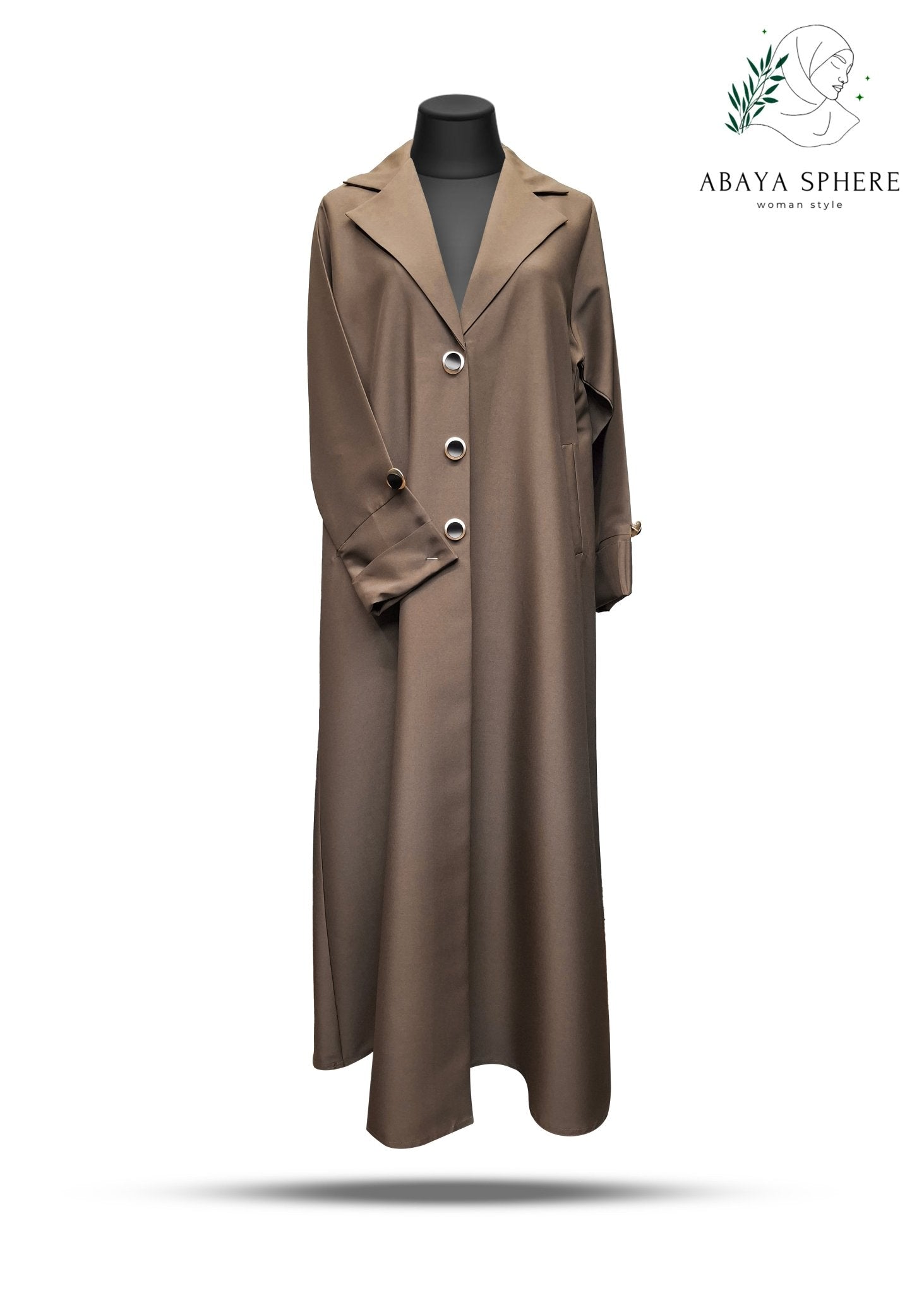 LIGHT-BROWN-ABAYA-COAT-COLLAR-CUT-POCKET