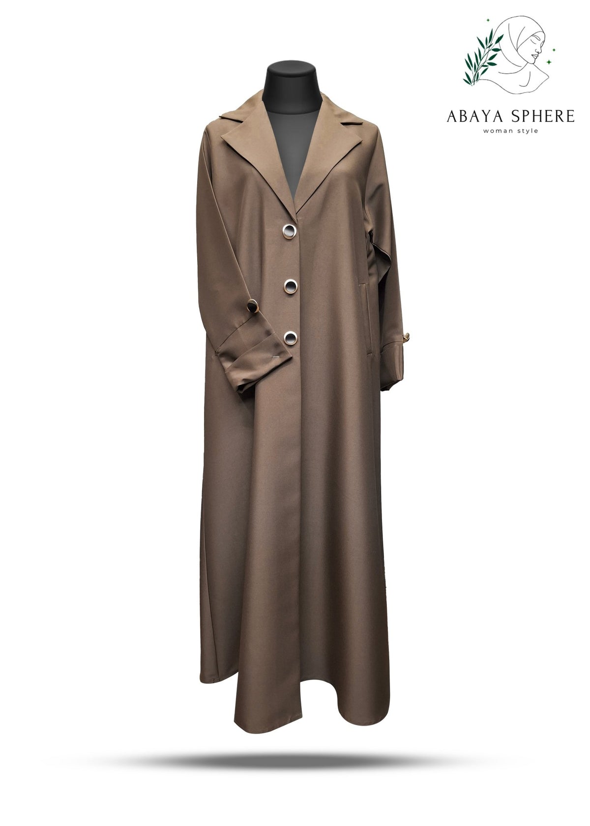 LIGHT-BROWN-ABAYA-COAT-COLLAR-CUT-POCKET