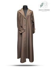 LIGHT-BROWN-ABAYA-COAT-COLLAR-CUT-POCKET