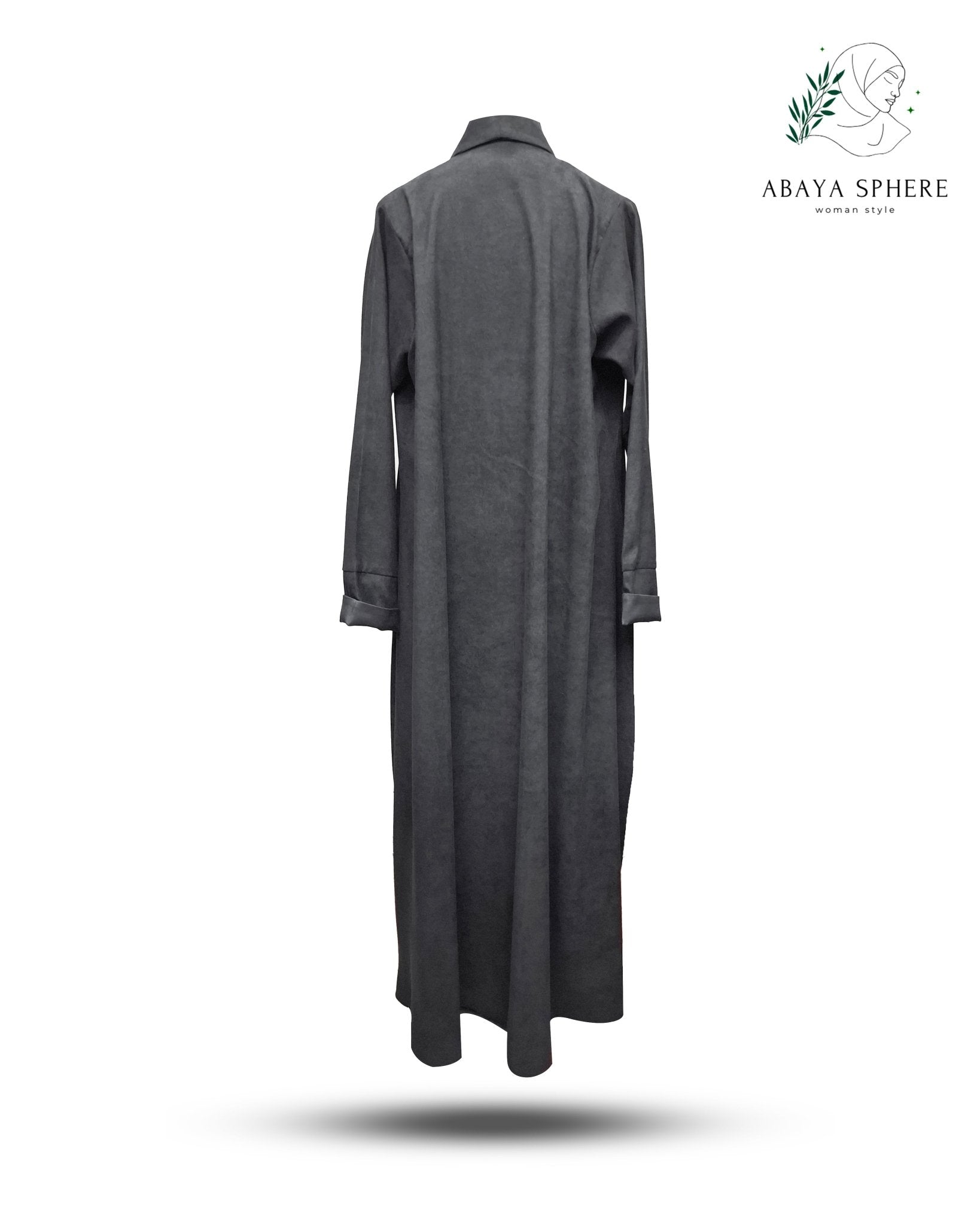 PREMIUM-GREY-ROUND-COLLAR-SIDE-POCKETS-ABAYA