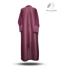 PREMIUM-MAROON-LONG-COLLAR-SIDE-POCKETS-ABAYA